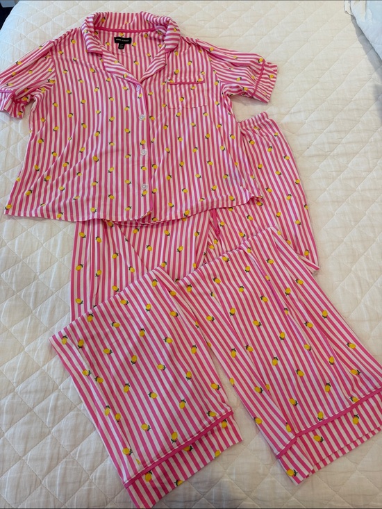Room Service Other - Soft Pink Striped Lemon-Print Pajama Set